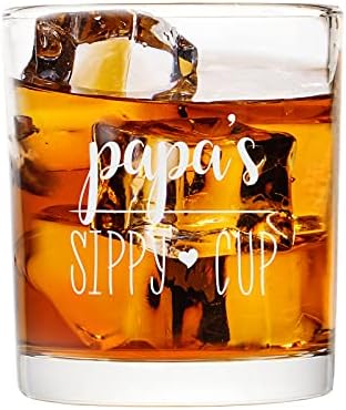 Modwnfy Papa's Sippy Cup Viski Bardağı, Baba's Old Fashioned Glass, Babalar Gününde Viski Bardağı, Doğum günü, Baba