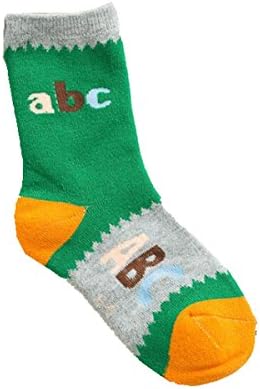 Cczmfeas Küçük Erkek Kalın Çorap Pamuk Renkli ABC Konfor Ekip Çorap 5 Çift Paketi