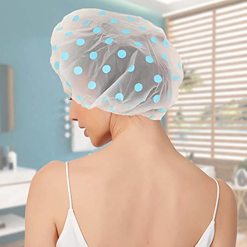 6 ADET duş boneleri Su Geçirmez Banyo şapkaları Elastik Kullanımlık Banyo saç bonesi Su Geçirmez EVA Plastik Duş Bonesi
