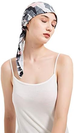 Kadınlar için Luckystaryuan ® 3Pack kemo eşarp yumuşak şık kap önceden bağlanmış kanser şapkalar (renk 3 kombinasyonu)
