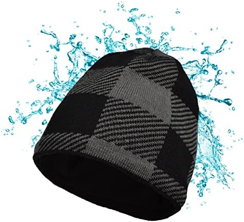 LEAKDRY Su Geçirmez Bere, Rüzgar Geçirmez Nefes Bere Şapka Erkekler için Örme Hımbıl Kasketleri Kalın Yumuşak Sıcak