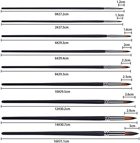 Wakauto Tırnak Kitleri suluboya fırçası Seti 9 adet Detay Boya Fırçaları Suluboya Resim İnce Fırça DIY Çizim Kalemleri