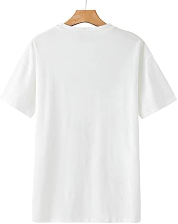Bluz Gömlek Kadınlar için Sonbahar Yaz Kısa Kollu Konfor Renk Elbise Moda Crewneck Grafik Brunch Mütevazı Bluz G9