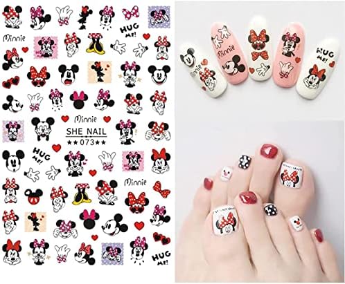 2 Yaprak Mickey Tırnak Çıkartmalar Minnie Tırnak Çıkartmaları Sevimli Kawaii Karikatür Tırnak Sanat Stickers78 + Çıkartmaları