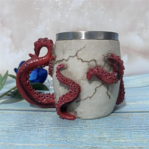 Toukerouq Ortaçağ Ahtapot Kafatası bira kupa, Kraken Tentacle Kolu Kafatası Bira Tankard, korku İskelet Viking İçme