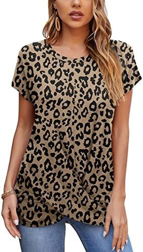 NOKMOPO Kısa Kollu Düğme Gömlek Kadınlar için Moda Kısa Kollu Yuvarlak Boyun Gevşek düz renk tişört Tops