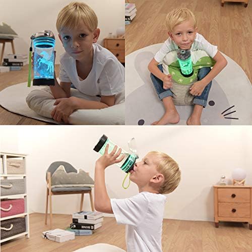 Lightzz At Hediyeler için Kız, Çocuklar 3D Parlayan Su Şişesi ile At Canavar Kamyon led ışık -14 OZ Tritan BPA Ücretsiz-Yaratıcı