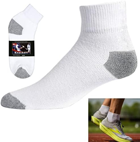 4 Pairs Erkek Klasik Ayak Bileği Çorap Çeyrek Ekip Spor Pamuk Beyaz Gri Boyutu 10-13