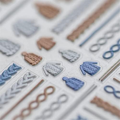 TTXYZ 3D Kazak Tırnak Sticker, Kış Kabartmalı Mürekkep Tırnak Sopa, DIY Nail Art Dekorasyon