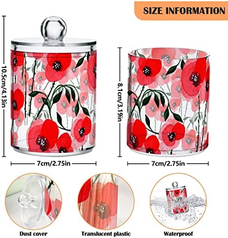 Kır Çiçeği gelincik çiçeği pamuklu Çubuk Tutucu Banyo Kapları Kapaklı Kavanozlar Set Pamuk Topu Pedi Pamuk Topu için