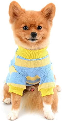Küçük Köpekler için PAİDEFUL Pet Kazak Kız Erkek Çizgili Örgü Sweatershirt Sıcak Kazak Ceket Sonbahar Kış Köpek Köpek