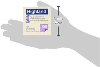 Highland Açılır Yapışkan Notlar, 3 x 3 İnç, Sarı, 12 Paket (6549-PUY)