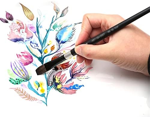 WALNUTA Saç Düz Suluboya Boya Fırçası Sanat Resim Fırçaları Profesyonel Suluboya Guaj Akrilik Çizim