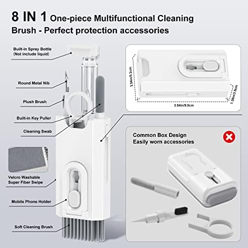 Netimune 8 in 1 Elektronik Temizleme Kiti, Klavye Temizleme Kiti ile Fırça, Taşınabilir Çok Fonksiyonlu Temizleme