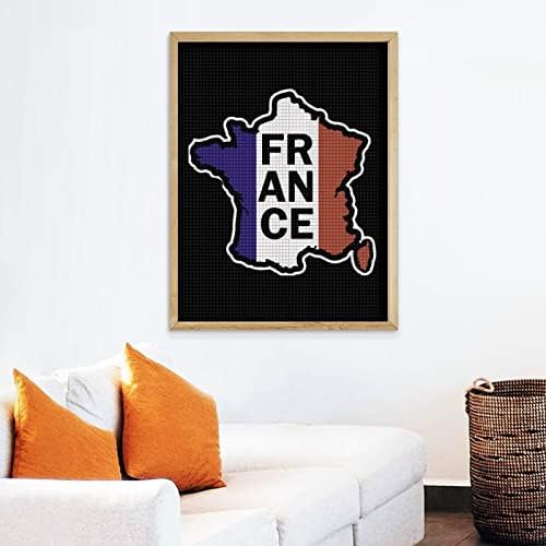 Fransa Fransız Bayrağı Dekoratif Elmas Boyama Kitleri Komik 5D DIY Tam Matkap Elmas Nokta Resimleri Ev Dekorasyonu