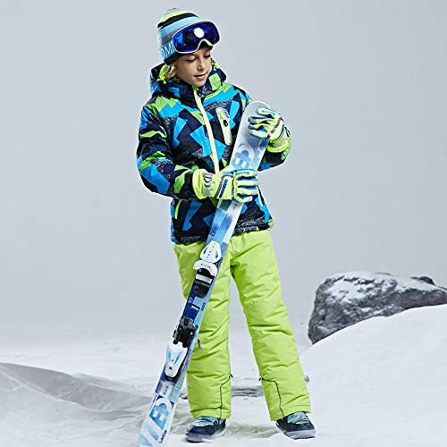 HOTİAN Erkek Kayak Ceket ve Pantolon Takım Elbise Rüzgar Geçirmez Su Geçirmez Çocuklar Kar Takım Elbise Kış Sıcak