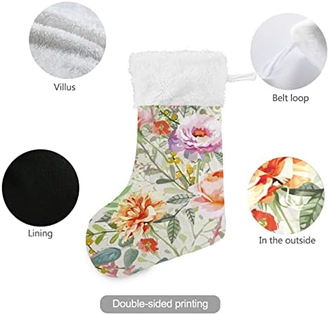 ALAZA Noel Çorap Çiçek Klasik Kişiselleştirilmiş Büyük Çorap Süslemeleri Aile Tatil Sezonu için Parti Dekor 1 Paket,
