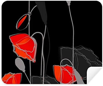 Kırmızı Çiçekler Boyama Mısır Temizleme Bezi Ekran Temizleyici 2 adet Süet Kumaş