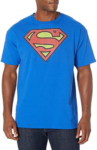 DC Comics Superman Klasik Logo erkek Kraliyet mavi tişört