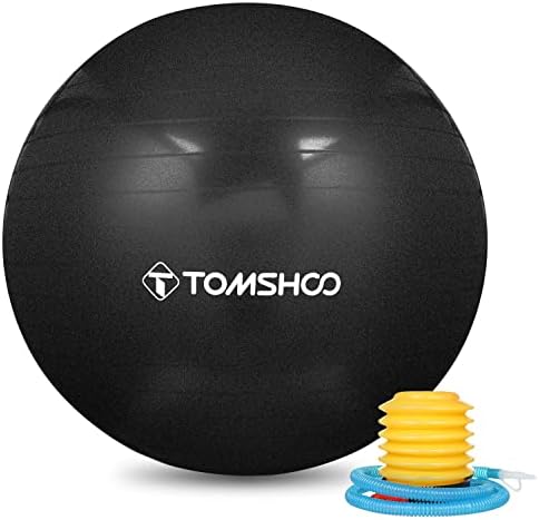 TOMSHOO Anti-Patlama Yoga Topu Kalınlaşmış Stabilite Denge Topu Pilates Barre Fiziksel Fitness Egzersiz Topu 45 CM