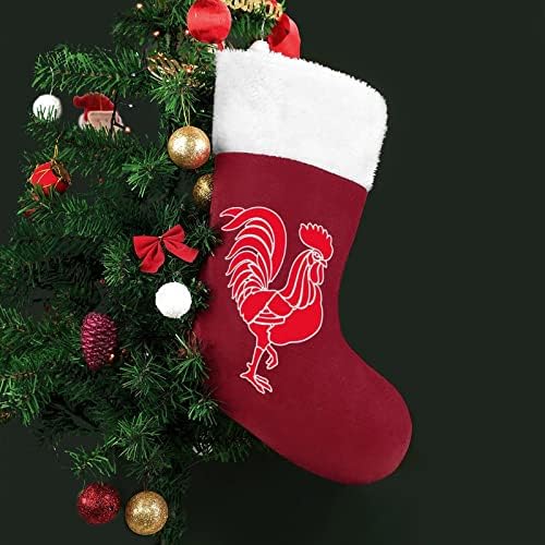 Kırmızı Horoz Horoz Noel Asılı Çorap Sevimli Santa Çorap Noel Ağacı Süsleri Süsler Hediyeler
