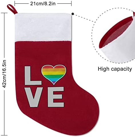 Eşcinsel Aşk Gökkuşağı Kalp Noel Asılı Çorap Sevimli Santa Çorap Noel Ağacı Süsleri Süsler Hediyeler