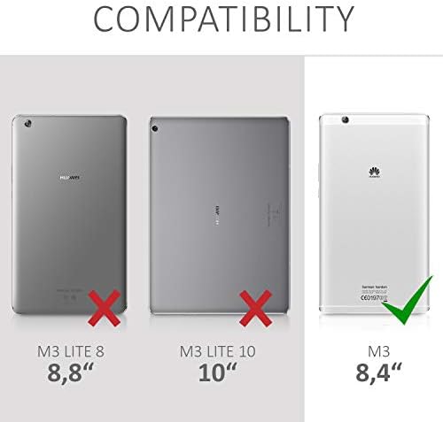 kwmobile Kılıf ile Uyumlu Huawei MediaPad M3 8.4-Kılıf PU Deri ve Tuval Kapak Standı Özelliği ile-Antrasit / Siyah