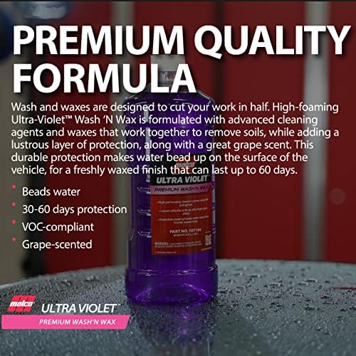 Malco Ultra Violet Premium Wash'n Wax-En iyi 2'si 1 Arada Oto Yıkama ve Ağda / Temizler ve Hızlı ve Kolay Bir Adımda
