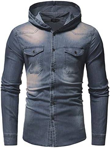 Yıkanmış bluz erkek kot kol moda ince uzun üst Kapşonlu erkek bluz erkek T Shirt