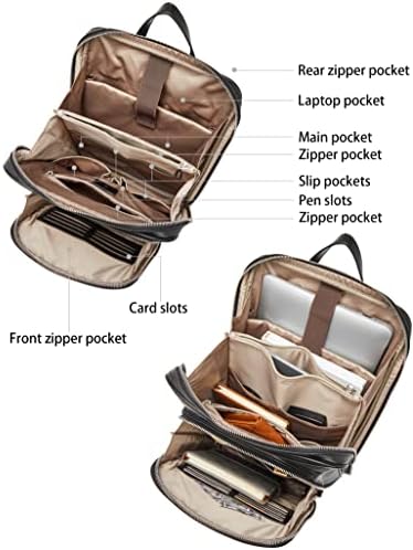 BOSTANTEN Deri Laptop Sırt Çantası Kadınlar için 15.6 inç Bilgisayar Çantası Seyahat İş Sırt Çantası Büyük Boy Çanta