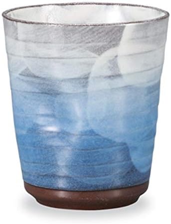 Marusan Miyamoto Tumbler Kutani Pottery Çap 3,5 x Yükseklik 3,9 inç (8,8 x 10 cm), Serbest Bardak, Sırlı, Mavi