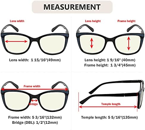 Eyekepper 4-pack okuma gözlüğü mavi ışık engelleme kadınlar için Kedi gözü Bling Okuyucular + 2.00