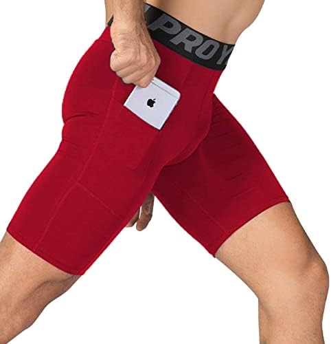 ABTIOYLLZ 3 Paket dar şort Erkekler için Spandex Koşu Egzersiz Atletik Taban Katmanı İç Çamaşırı Şort Cep