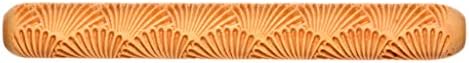 MKM Çömlek Araçları Büyük Uzun Ahşap El Silindirleri Kil (LHR-016 Art Nouveau Yaprak Deseni)