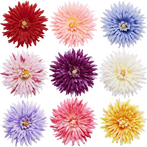 9 Paket Sahte Yapay İpek Gerbera Krizantem Papatya Çiçek Ayçiçeği Papatyalar Saç Klipleri Tokalarım Yay Timsah Broş