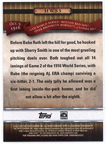 2010 Topps Dünya Serisi Tarihi HWS3 Babe Ruth Boston Red Sox Beyzbol Kartı NM-MT