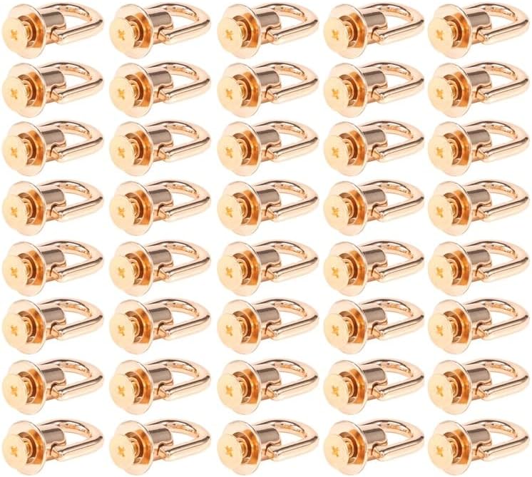 40 Adet D-ring Perçin Altın D-Ring saplama bilyeli cıvata İçin Uygun deri cüzdan Saplama Düğmesi Vida - (Renk: Açık