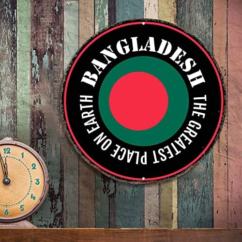 Dünyadaki En Büyük Yer Bangladeş Yuvarlak Tabela Bangladeş Metal Alüminyum Tabela 12in Renkli Tabela Vatanseverler