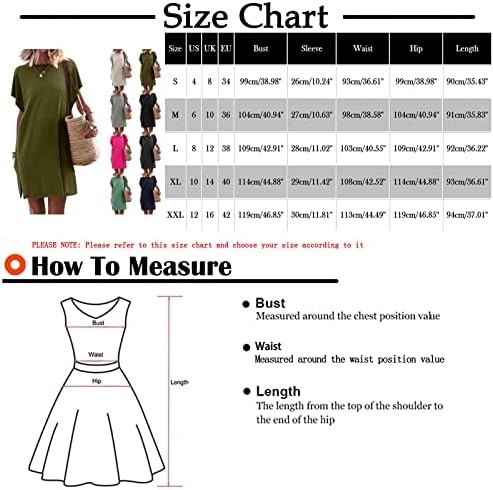 Kadınlar için Yazlık Elbiseler 2023, Midi Elbiseler Yensiz Kadınlar için Rahat Boyun Düz Renk Kısa Kollu Kazak Bayan
