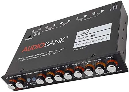 Audiobank EQ7 1/2 Din 7 Bant Araç Ses Ekolayzır EQ w/Ön, Arka / Frekans Ayarlanabilir /Taşınabilir Cihazlar için 3