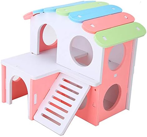 RvSky Hamster Renkli Villa Küçük Uyku Evi Montaj Oyuncak Hamster Altın Maymun