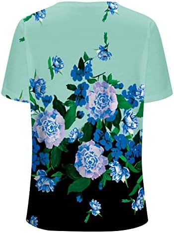 Bayan Bluz Sonbahar Yaz 2023 Kısa Kollu Pamuklu V Boyun Çiçek Grafik Üst Tshirt Genç Kızlar için 1W 1W