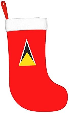 CUTEDWARF Saint lucia'nın Bayrağı Noel Çorap Noel Ağacı Süsleri Noel Çorap Noel Tatili Parti Hediyeler için 18 İnç