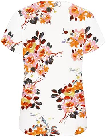 İlkbahar ve Yaz Üstleri Kadınlar için 2023 Moda Bluz Casual Tops Stand-up Yaka Baskı Petal kısa kollu tişörtler