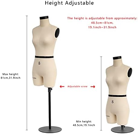 DE-LİANG Yarım Ölçekli Elbise Formu Boyutu 8 (Yetişkin Tam Boy Değil) Dikiş Deseni Yapımı için Mini Manken Drapaj