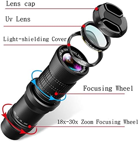 HOUKAI 18-30X Profesyonel Cep Telefonu Kamera teleskop lensi Ayarlanabilir Telefoto zoom objektifi Smartphone Lentes