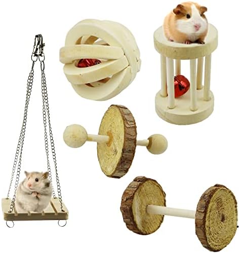 Toysructin 5 Adet Hamster Çiğnemek oyuncak seti, Pet Kobay Diş Bakımı Çiğniyor Oyuncak Kafes Aksesuarları Küçük Hayvan
