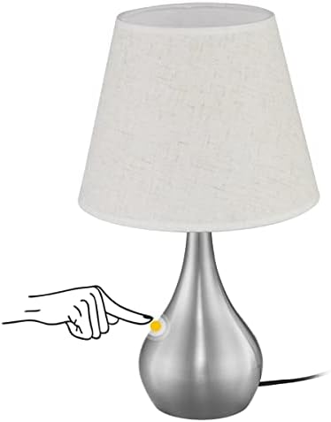 Hamilyeah Dokunmatik Kontrol Masa Lambası Beyaz Kumaş Gölge, Basit Başucu yatak odası için lamba, Küçük masa lambası