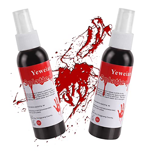 Yeweıan Sahte Kan Spreyi, 2.1 oz(60ML) Giysiler için Sahte Kan Göz Kan Damlası, Kan Sıçraması Kostümü için Cadılar