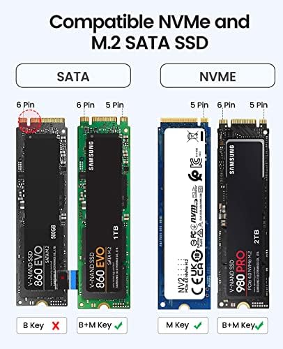 ORICO 40Gbps M. 2 NVMe SATA SSD Muhafaza Adaptörü Aletsiz, USB C 3.2 Gen 2 10Gbps NVME, 5Gbps NGFF SATA PCIe M-Anahtar(B+M